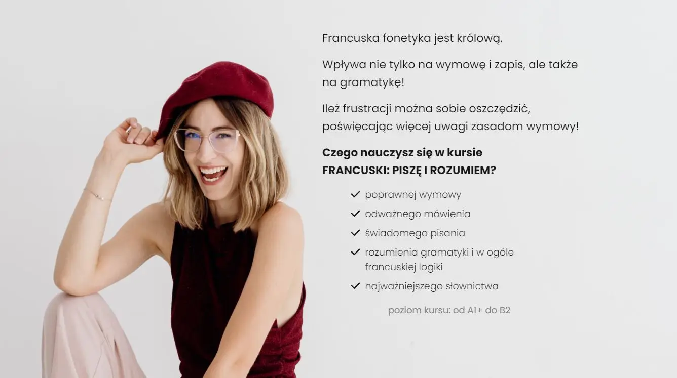 KURS WYMOWY I GRAMATYKI FRANCUSKI: PISZĘ I MÓWIĘ Francuska Literka
