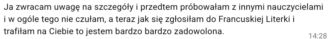Opinia Dominiki o zajęciach z Natalią Budnik — część 2